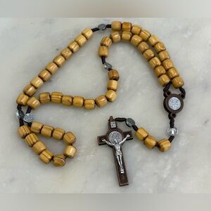 Wooden Bead Rosary with Crucifix